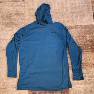 Reel Life Mens Coral Long Sleeve Hooded Kangaroo Pocket Shirt Large